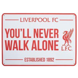 Liverpool FC You�'ll Never Walk Alone Crest Plaque / Red/White